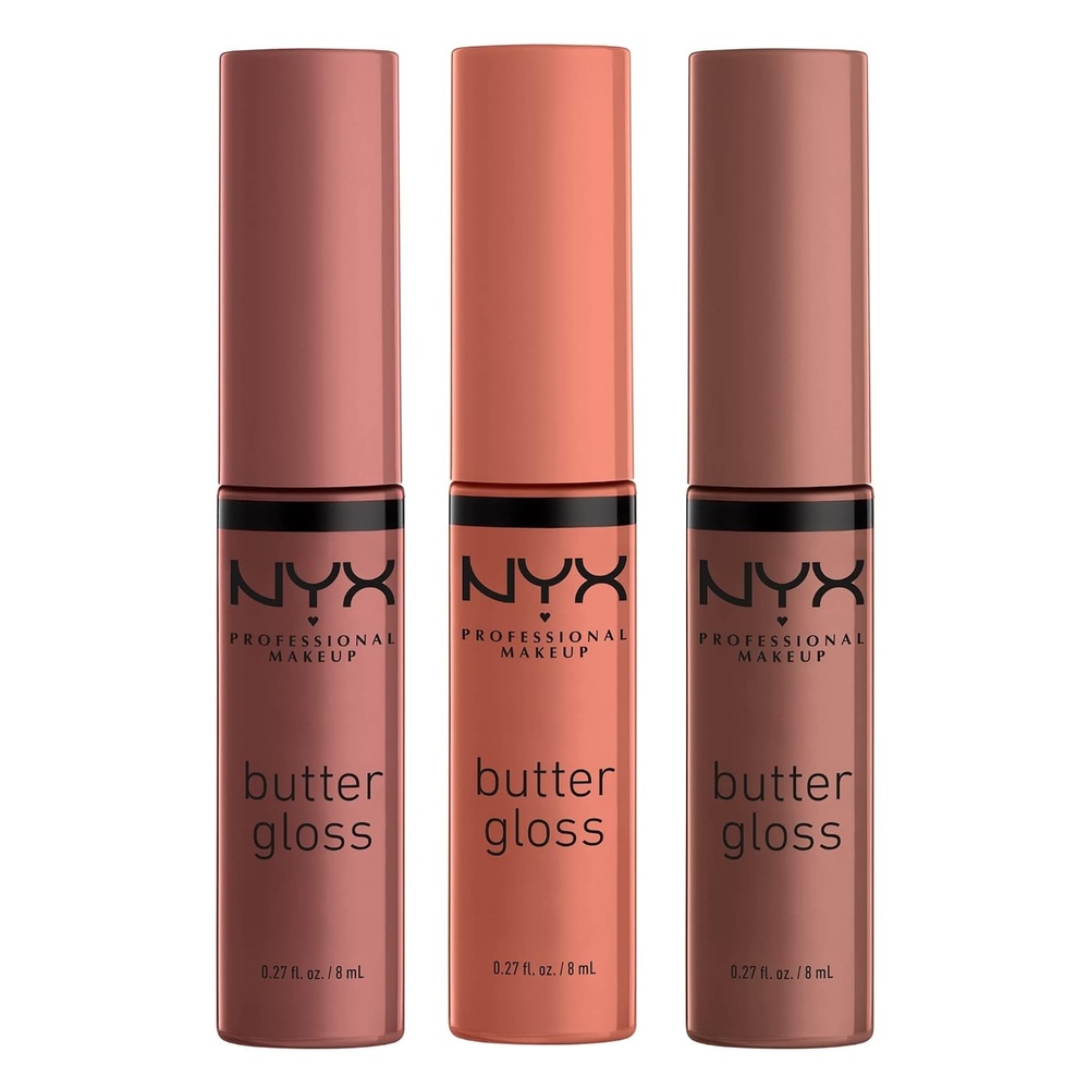 image:imageNYX PROFESSIONAL MAKEUP Butter Gloss Brown Sugar NonSticky Lip Gloss  Pack Of 3 Sugar High Spiked Toffee ButterscotchSugar High  Spiked Toffee  Butterscotch