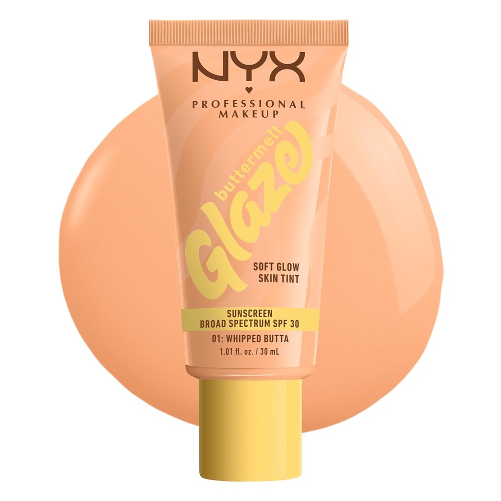 image:imageNYX PROFESSIONAL MAKEUP Buttermelt Glaze Soft Glow Skin Tint  SPF 30 Up To 12HR Wear 03 Cashew Butta01 Whipped Butta