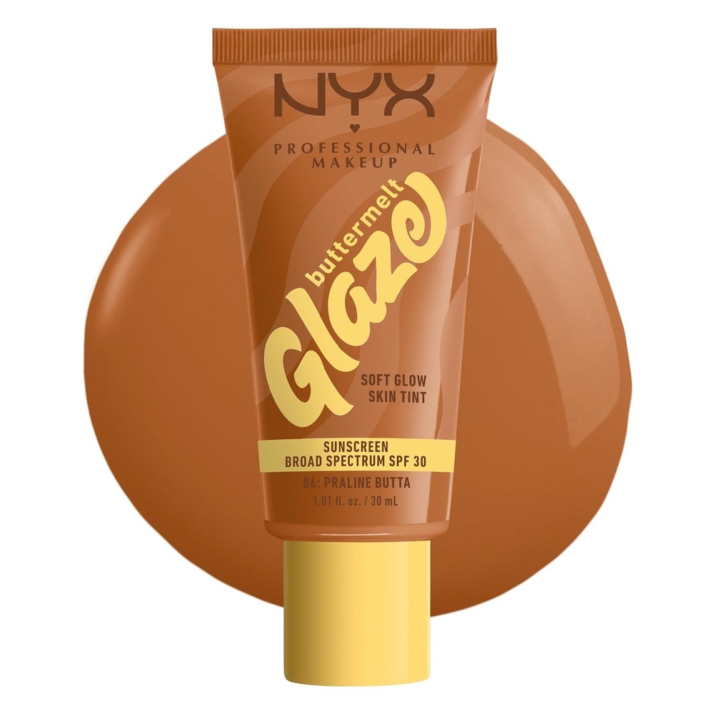 image:imageNYX PROFESSIONAL MAKEUP Buttermelt Glaze Soft Glow Skin Tint  SPF 30 Up To 12HR Wear 03 Cashew Butta06 Praline Butta