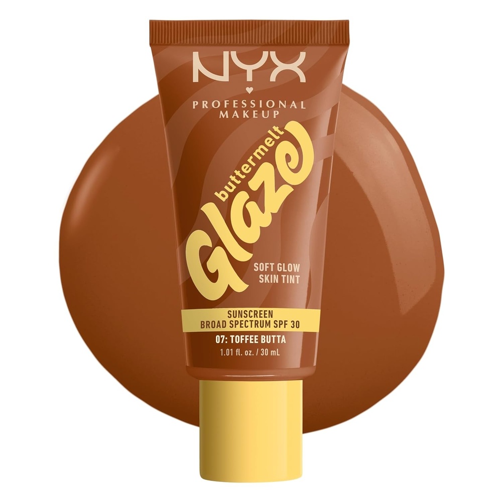 image:imageNYX PROFESSIONAL MAKEUP Buttermelt Glaze Soft Glow Skin Tint  SPF 30 Up To 12HR Wear 03 Cashew Butta07 Toffee Butta