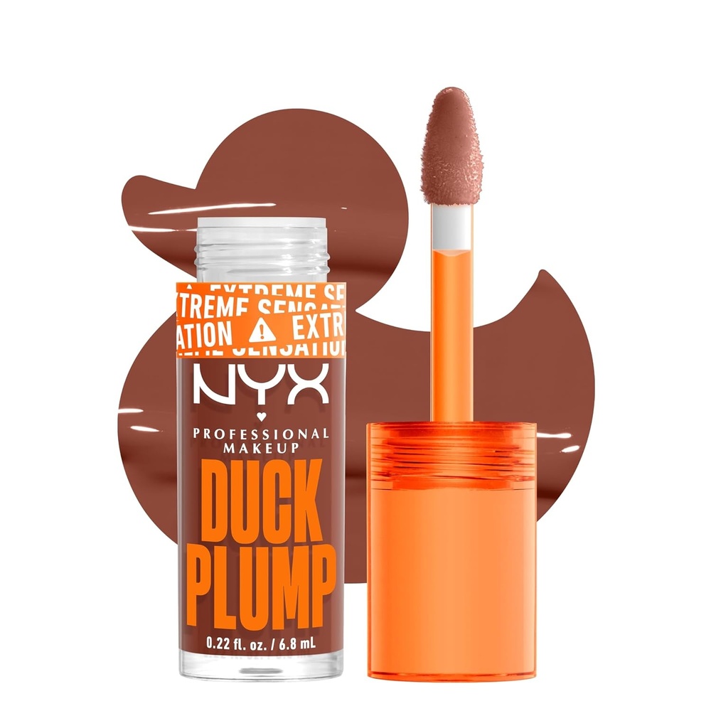 image:imageNYX PROFESSIONAL MAKEUP Duck Plump High Pigment Lip Gloss Lip Plumper Gloss with Spicy Ginger  Clearly Spicy07 Mocha Me Crazy