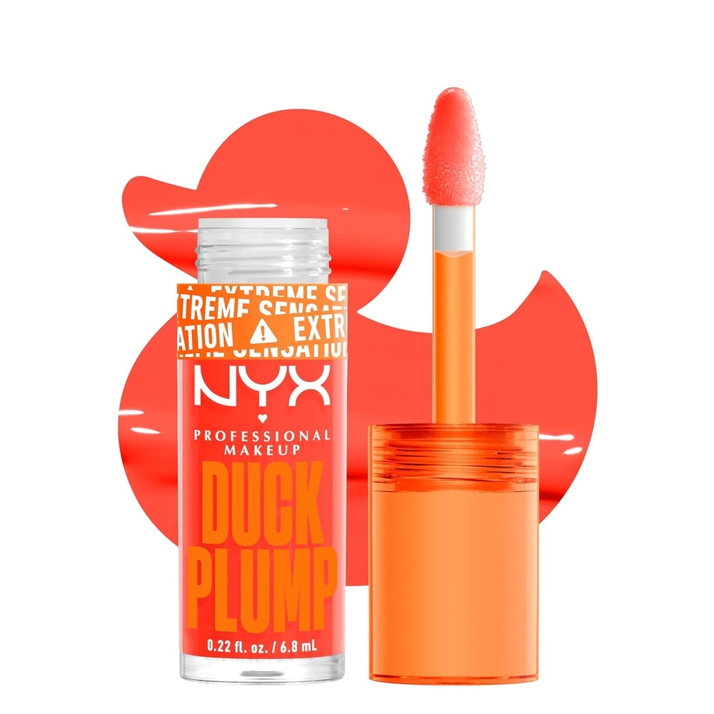 image:imageNYX PROFESSIONAL MAKEUP Duck Plump High Pigment Lip Gloss Lip Plumper Gloss with Spicy Ginger  Clearly Spicy13 Peach Out