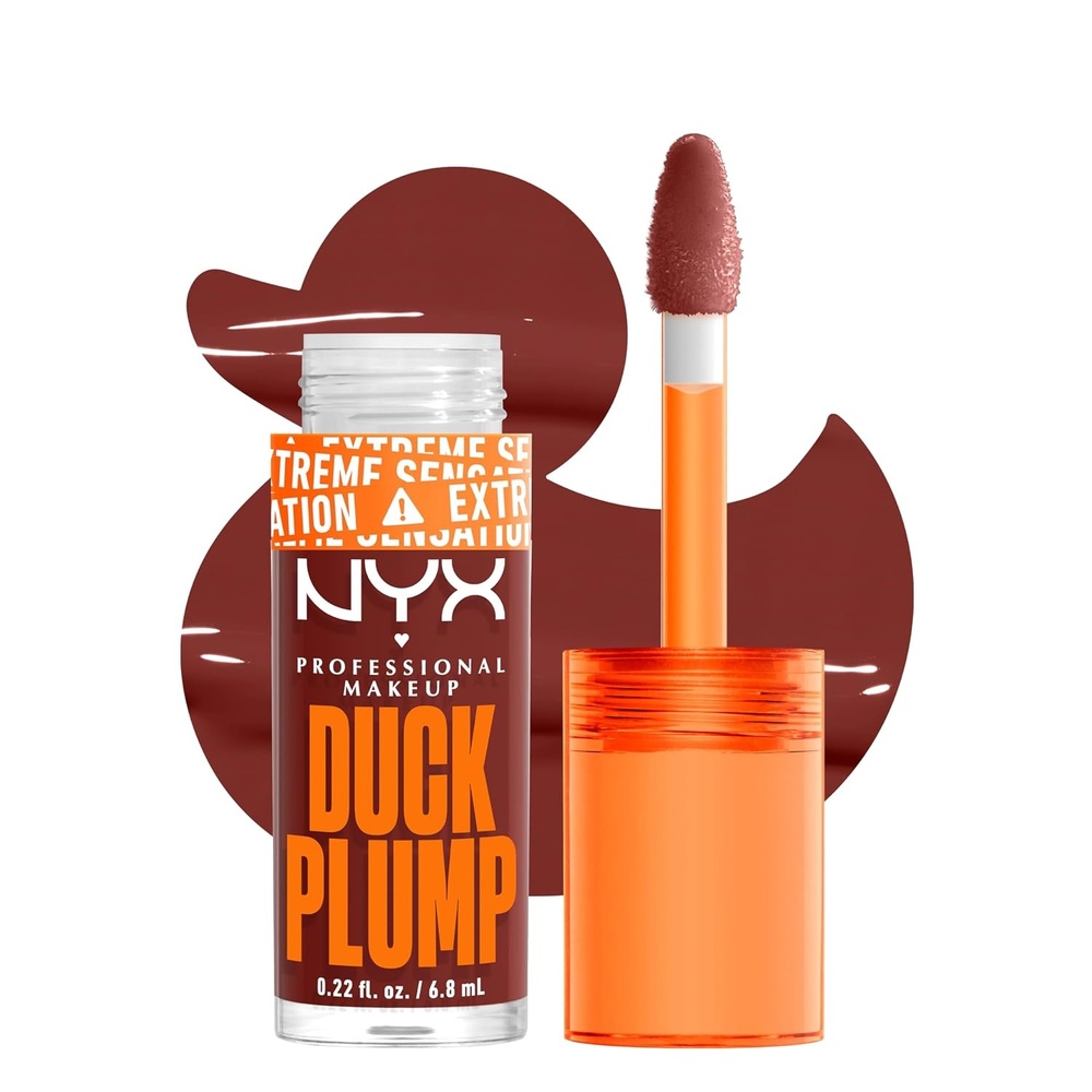 image:imageNYX PROFESSIONAL MAKEUP Duck Plump High Pigment Lip Gloss Lip Plumper Gloss with Spicy Ginger  Clearly Spicy16 Wine Not