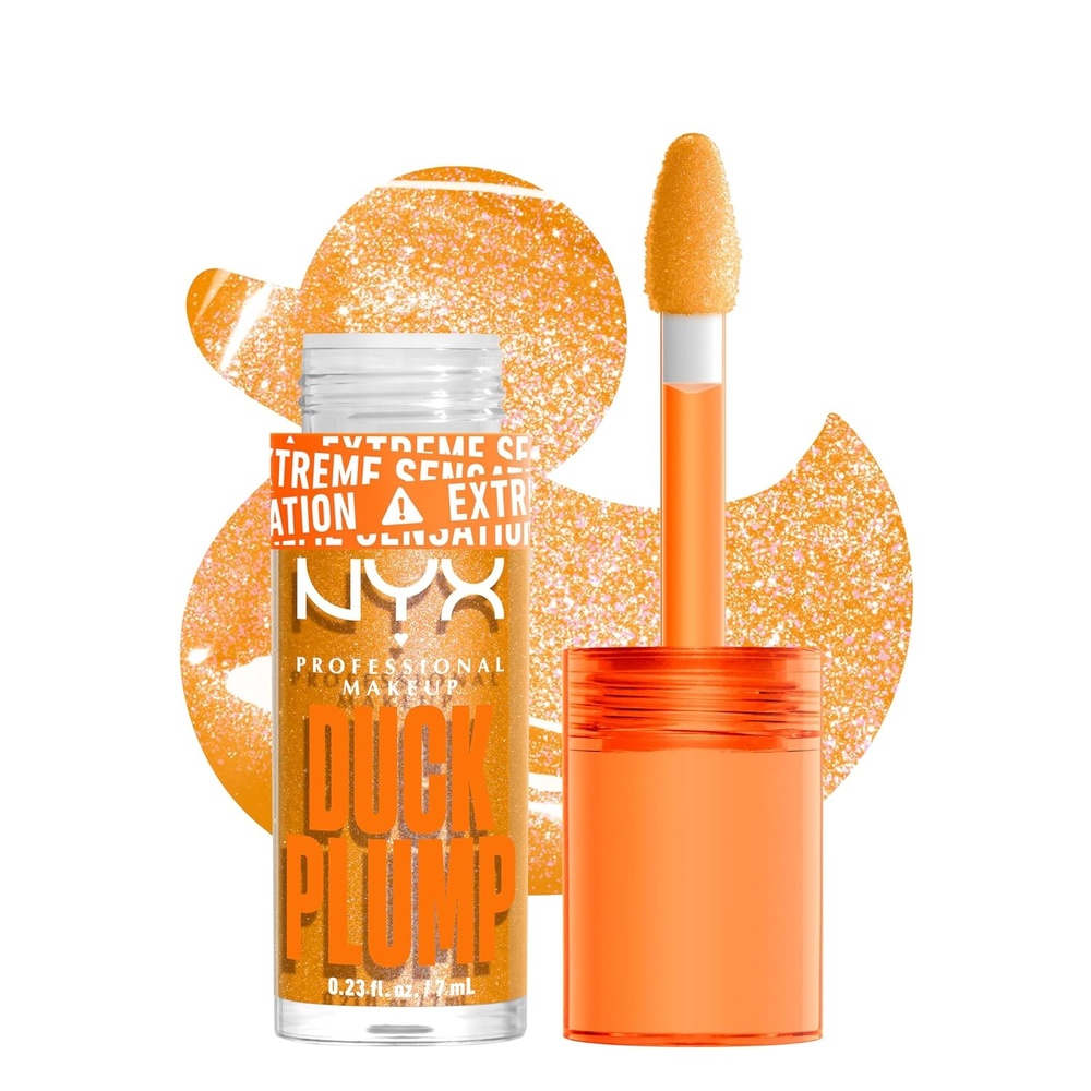 image:imageNYX PROFESSIONAL MAKEUP Duck Plump High Pigment Lip Gloss Lip Plumper Gloss with Spicy Ginger  Clearly Spicy22 Flippin Slime