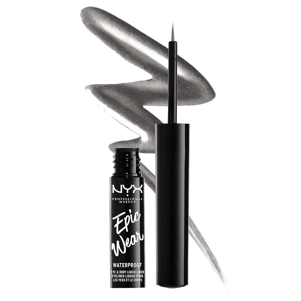 image:imageNYX PROFESSIONAL MAKEUP Epic Wear Metallic Liquid Liner LongLasting Waterproof Eyeliner  Black MetalGun Metal