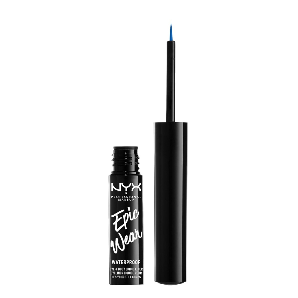 image:imageNYX PROFESSIONAL MAKEUP Epic Wear Metallic Liquid Liner LongLasting Waterproof Eyeliner  Black MetalSapphire