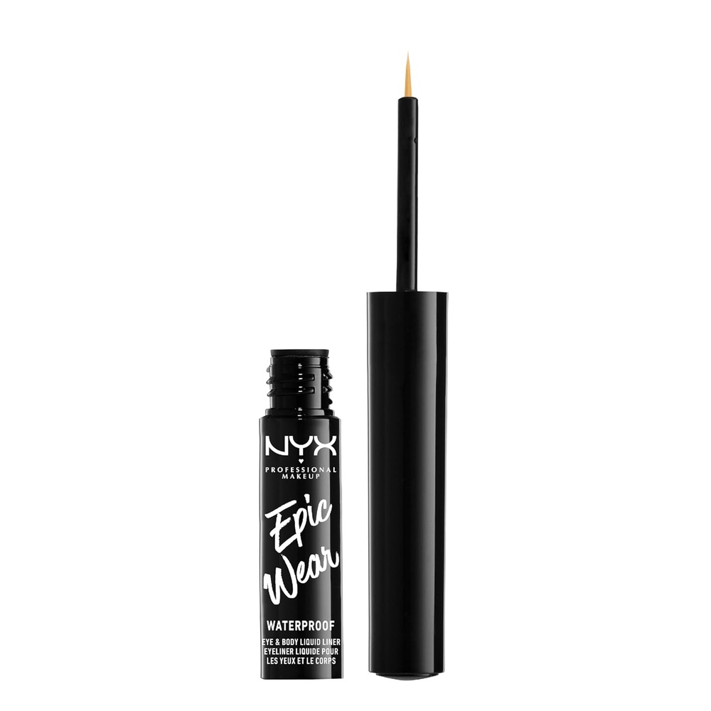 image:imageNYX PROFESSIONAL MAKEUP Epic Wear Metallic Liquid Liner LongLasting Waterproof Eyeliner  Black MetalYellow