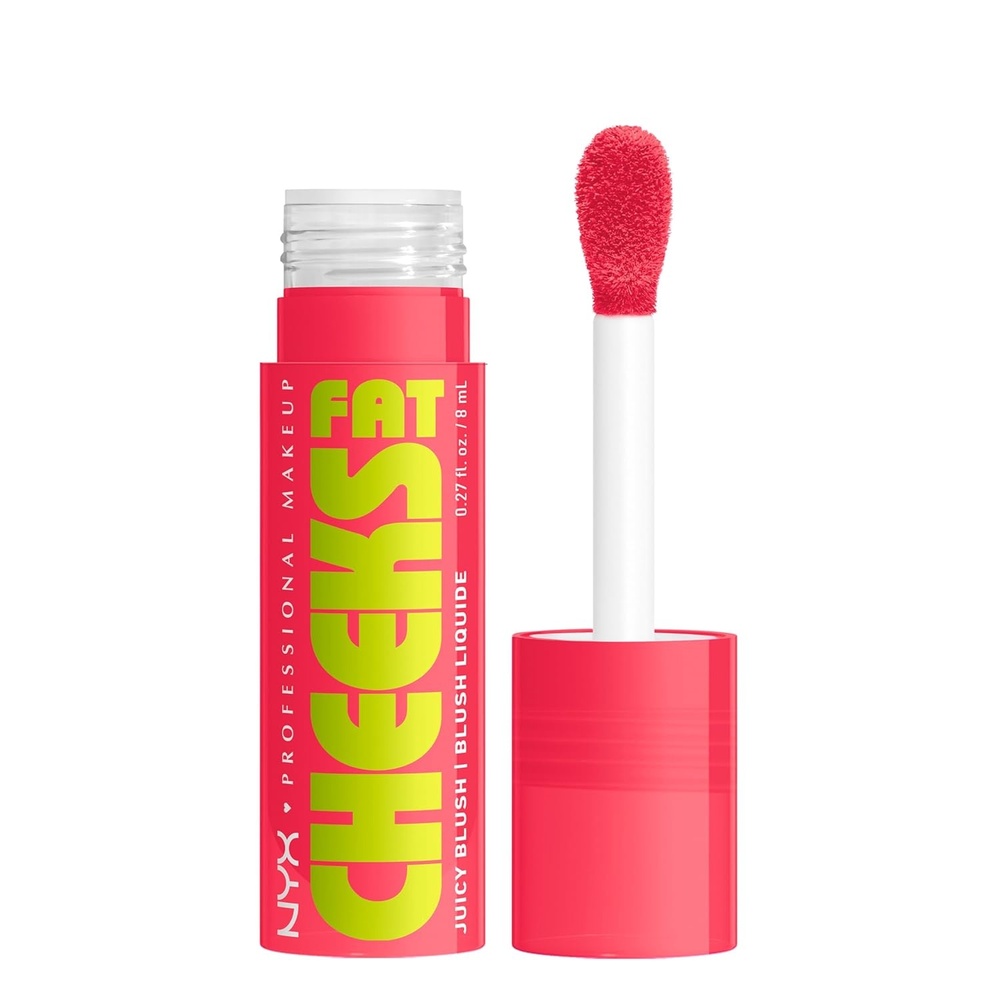 image:imageNYX PROFESSIONAL MAKEUP Fat Cheeks Liquid Blush Buildable Dewy Blush with LongLasting 12HR Wear  Blueberry Burst Cool PurpleBouncin Berry