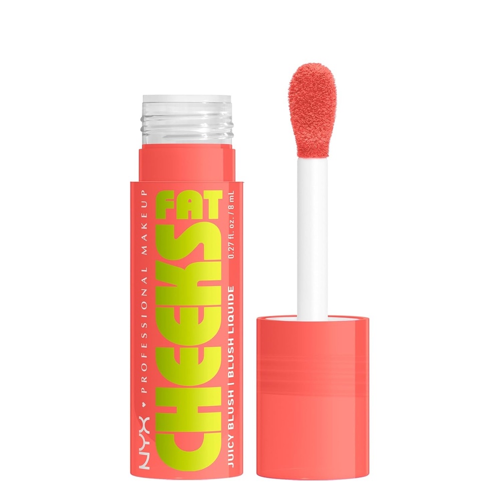 image:imageNYX PROFESSIONAL MAKEUP Fat Cheeks Liquid Blush Buildable Dewy Blush with LongLasting 12HR Wear  Blueberry Burst Cool PurplePapaya Plump