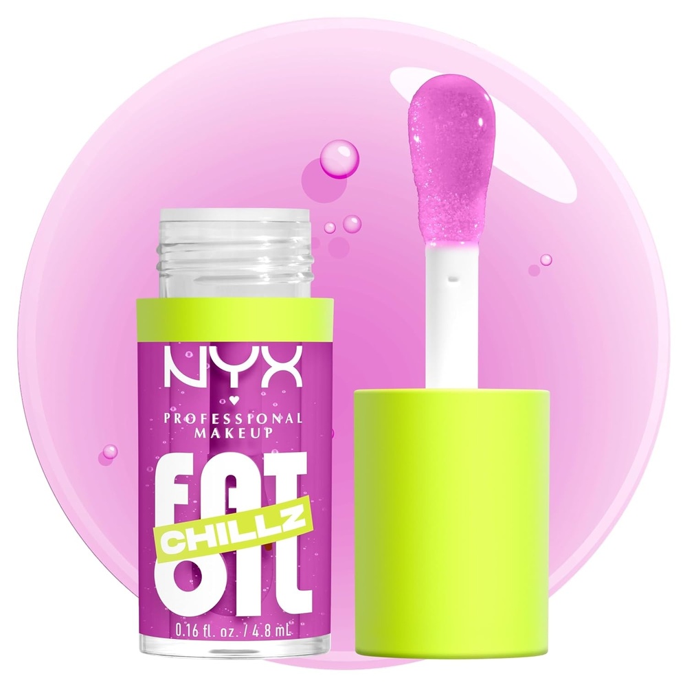 image:imageNYX PROFESSIONAL MAKEUP Fat Oil Chillz Moisturizing Shiny and Vegan Tinted Lip Gloss  Kiwi Freeze Sheer Green16 Strawberry Slush