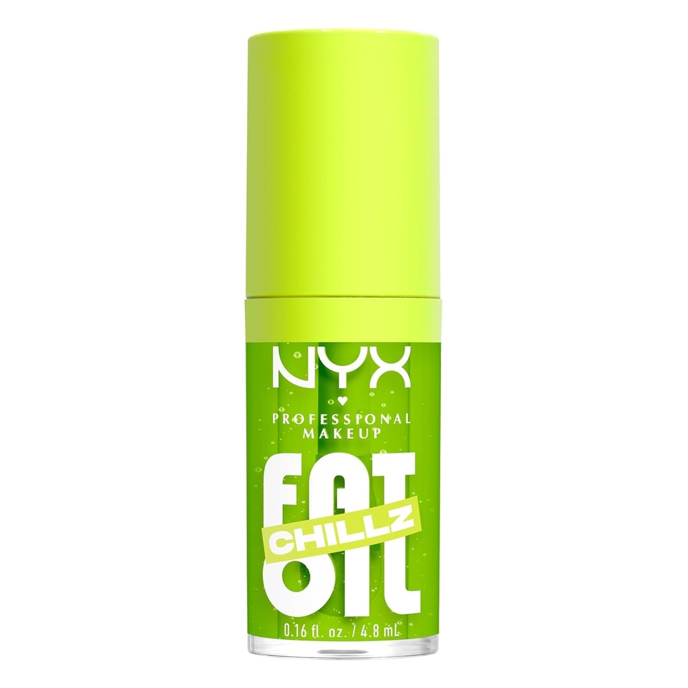 image:imageNYX PROFESSIONAL MAKEUP Fat Oil Chillz Moisturizing Shiny and Vegan Tinted Lip Gloss  Kiwi Freeze Sheer Green19 Kiwi Freeze