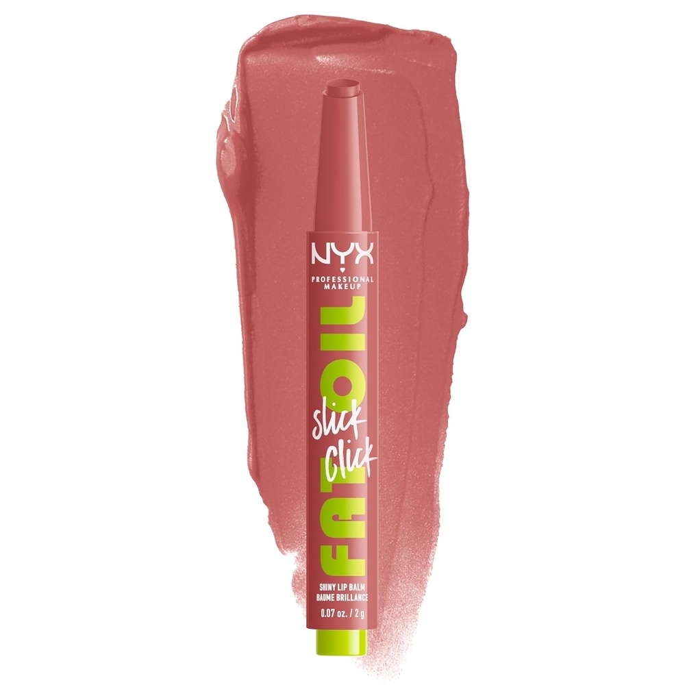 image:imageNYX PROFESSIONAL MAKEUP Fat Oil Slick Click Lightweight Buildable Pigmented Vegan Lip Balm  Link In My Bio19 CAPTION THIS