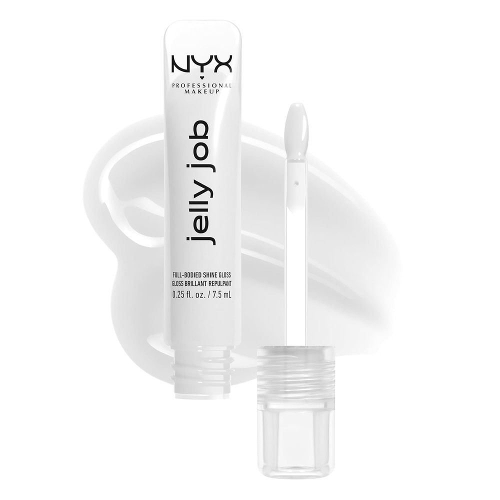 image:imageNYX PROFESSIONAL MAKEUP Jelly Job Lip Gloss Lip Tint Gloss with FullBodied Smoothing and HyperGlossy Shine  Jelly Squeeze Peach Pearl Shimmer01 Just Jelly