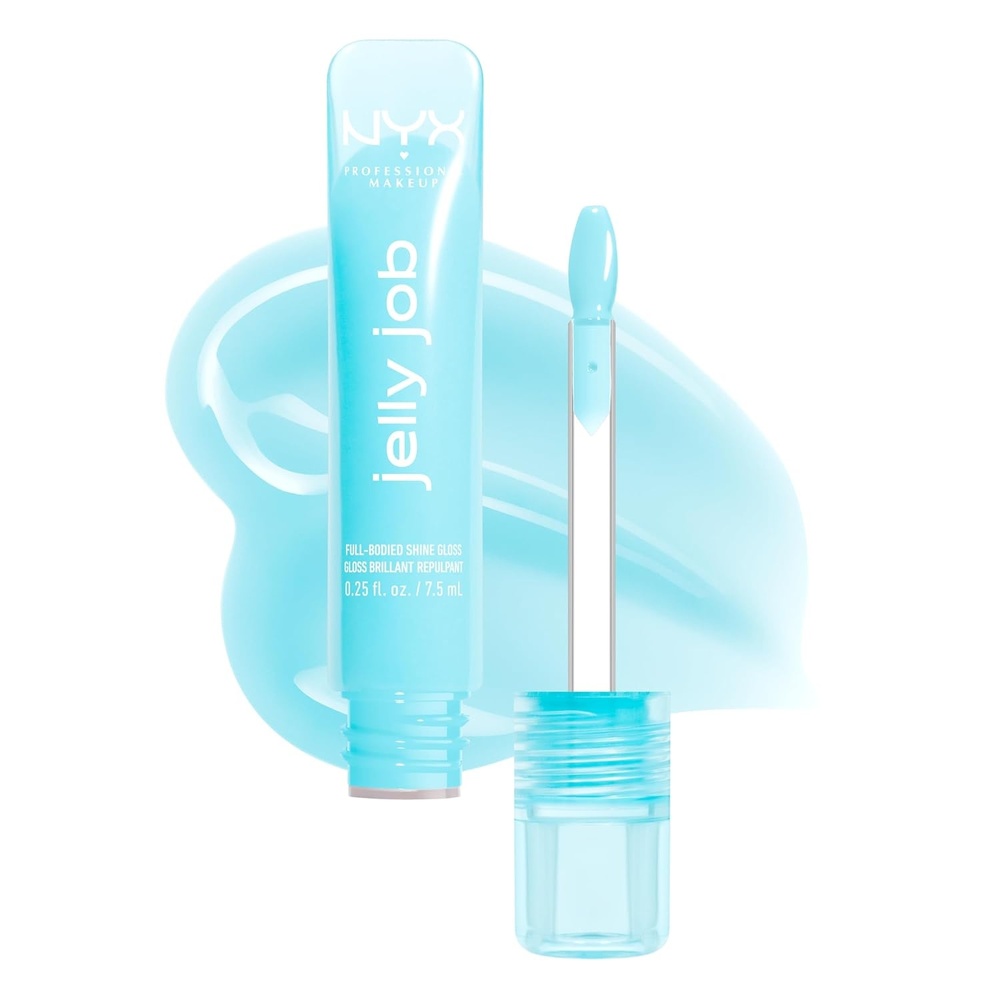 image:imageNYX PROFESSIONAL MAKEUP Jelly Job Lip Gloss Lip Tint Gloss with FullBodied Smoothing and HyperGlossy Shine  Jelly Squeeze Peach Pearl Shimmer02 Jelly Frost