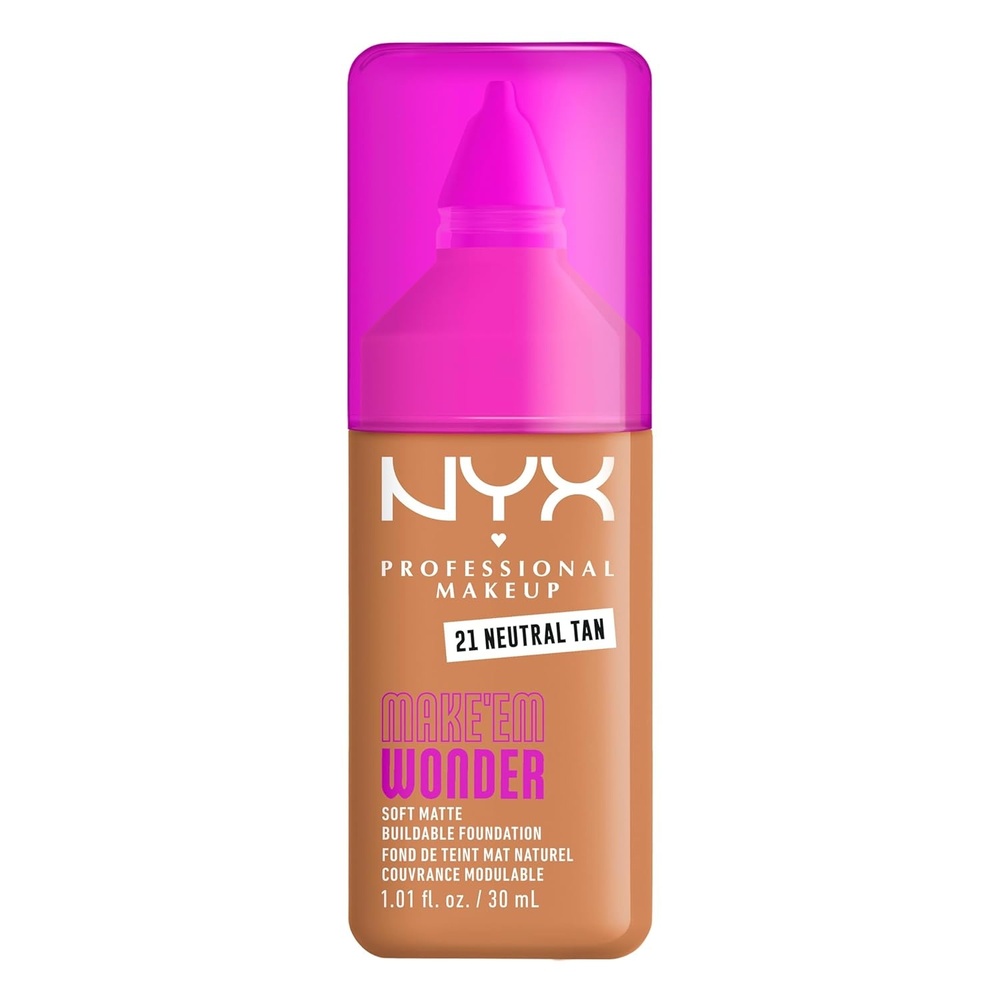 image:imageNYX PROFESSIONAL MAKEUP Make Em Wonder Liquid Foundation 24HR Foundation Makeup With A Soft Matte Finish Buildable Full Coverage  15 Buff21 Neutral Tan