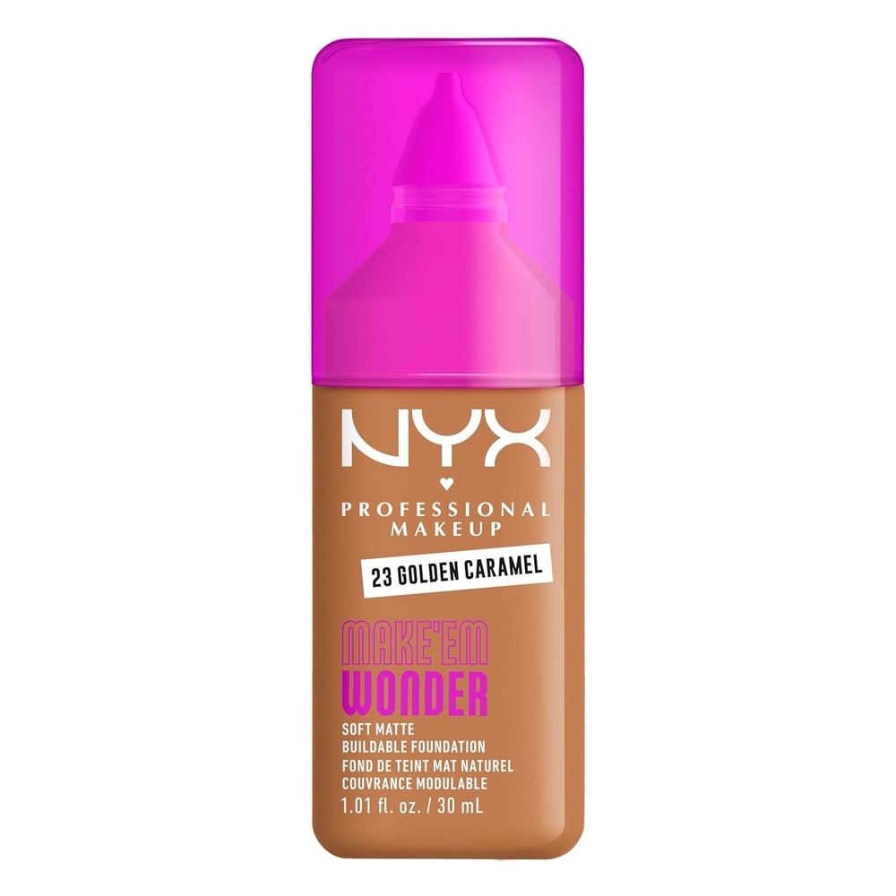 image:imageNYX PROFESSIONAL MAKEUP Make Em Wonder Liquid Foundation 24HR Foundation Makeup With A Soft Matte Finish Buildable Full Coverage  15 Buff23 Golden Caramel
