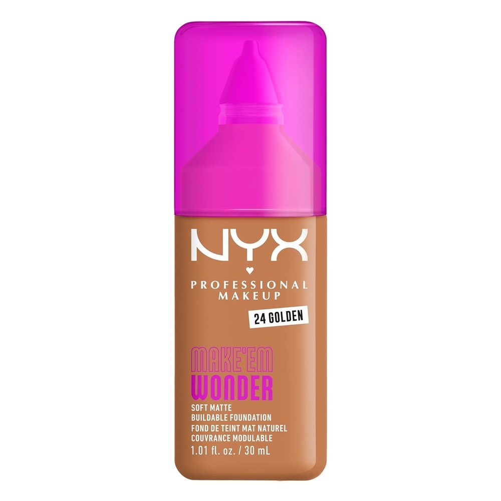 image:imageNYX PROFESSIONAL MAKEUP Make Em Wonder Liquid Foundation 24HR Foundation Makeup With A Soft Matte Finish Buildable Full Coverage  15 Buff24 Golden
