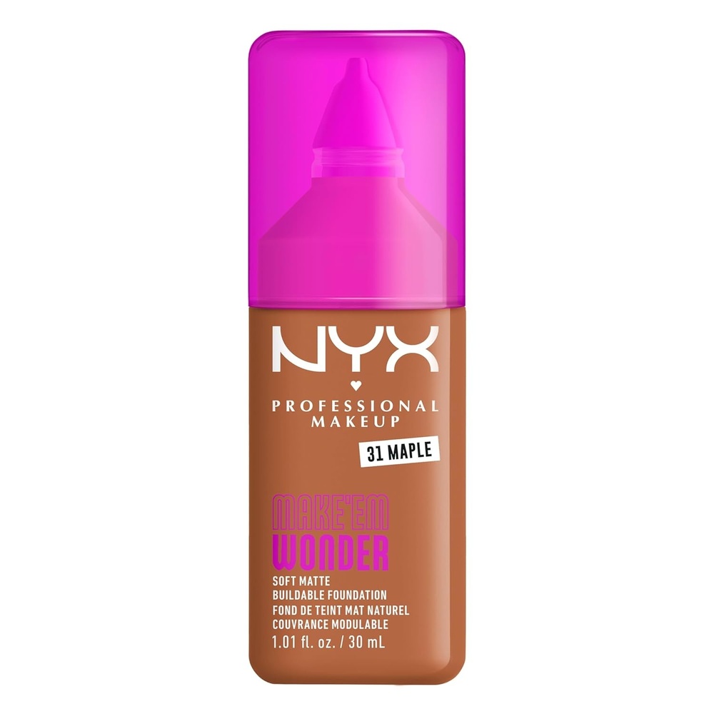 image:imageNYX PROFESSIONAL MAKEUP Make Em Wonder Liquid Foundation 24HR Foundation Makeup With A Soft Matte Finish Buildable Full Coverage  15 Buff31 Maple