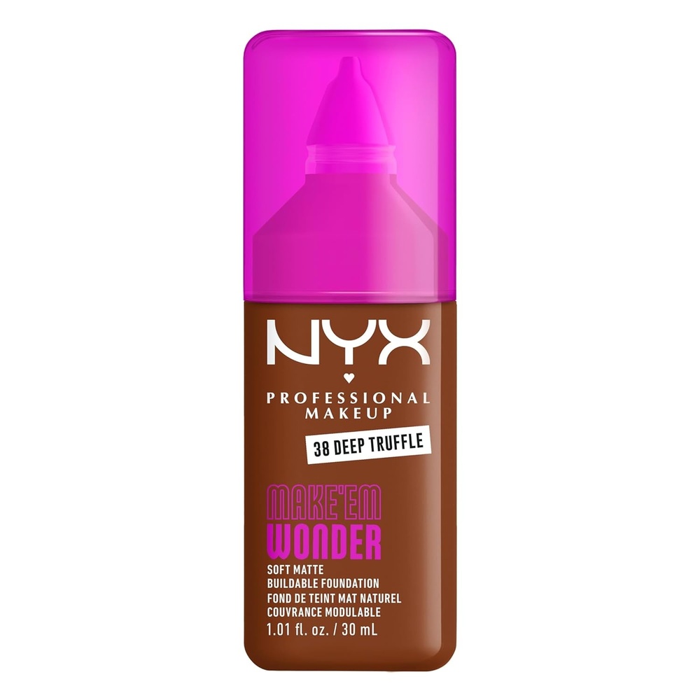 image:imageNYX PROFESSIONAL MAKEUP Make Em Wonder Liquid Foundation 24HR Foundation Makeup With A Soft Matte Finish Buildable Full Coverage  15 Buff38 Deep Truffle