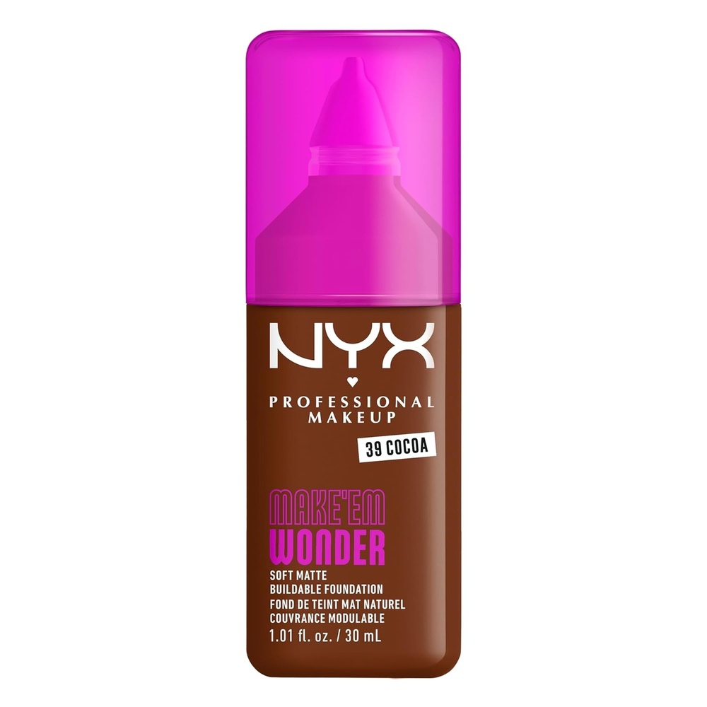 image:imageNYX PROFESSIONAL MAKEUP Make Em Wonder Liquid Foundation 24HR Foundation Makeup With A Soft Matte Finish Buildable Full Coverage  15 Buff39 Cocoa
