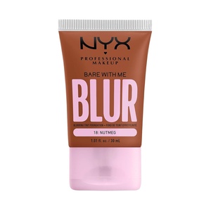 NYX PROFESSIONAL MAKEUP Bare With Me Blur Skin Tint Foundation Make Up with Matcha, Glycerin & Niacinamide – Golden(18 Nutmeg)