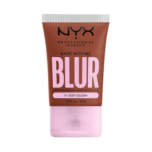NYX PROFESSIONAL MAKEUP Bare With Me Blur Skin Tint Foundation Make Up with Matcha, Glycerin & Niacinamide – Golden(19 Deep Golden)