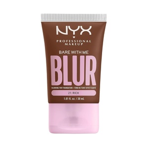 NYX PROFESSIONAL MAKEUP Bare With Me Blur Skin Tint Foundation Make Up with Matcha, Glycerin & Niacinamide – Golden(21 Rich)