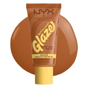 NYX PROFESSIONAL MAKEUP Buttermelt Glaze Soft Glow Skin Tint + SPF 30, Up To 12HR Wear, 03 Cashew Butta(05 Chai Butta)