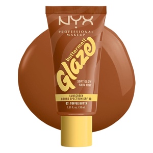 NYX PROFESSIONAL MAKEUP Buttermelt Glaze Soft Glow Skin Tint + SPF 30, Up To 12HR Wear, 03 Cashew Butta(07 Toffee Butta)