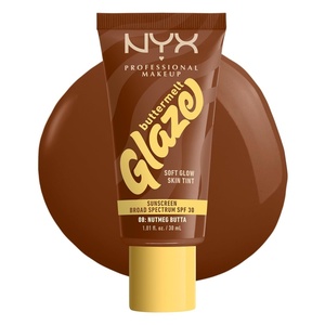NYX PROFESSIONAL MAKEUP Buttermelt Glaze Soft Glow Skin Tint + SPF 30, Up To 12HR Wear, 03 Cashew Butta(08 Nutmeg Butta)