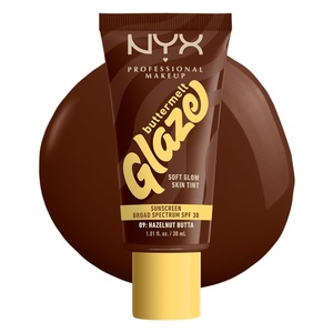 NYX PROFESSIONAL MAKEUP Buttermelt Glaze Soft Glow Skin Tint + SPF 30, Up To 12HR Wear, 03 Cashew Butta(09 Hazelnut Butta)