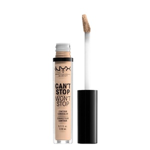 NYX PROFESSIONAL MAKEUP Can’t Stop Won’t Stop Contour Concealer, 24h Full Coverage Matte Finish – Light Ivory(06 VANILLA)