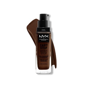 NYX PROFESSIONAL MAKEUP Can’t Stop Won’t Stop Foundation, 24h Full Coverage Matte Finish – Vanilla(25 DEEP EBONY)