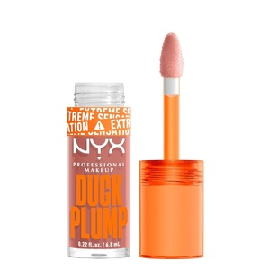 NYX PROFESSIONAL MAKEUP Duck Plump High Pigment Lip Gloss, Lip Plumper Gloss with Spicy Ginger – Clearly Spicy(02 Bangin Bare)
