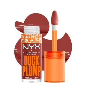 NYX PROFESSIONAL MAKEUP Duck Plump High Pigment Lip Gloss, Lip Plumper Gloss with Spicy Ginger – Clearly Spicy(06 Brick of Time)