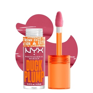 NYX PROFESSIONAL MAKEUP Duck Plump High Pigment Lip Gloss, Lip Plumper Gloss with Spicy Ginger – Clearly Spicy(09 Strike a Rose)