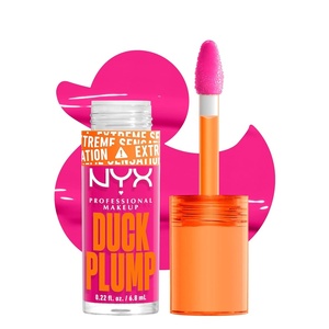 NYX PROFESSIONAL MAKEUP Duck Plump High Pigment Lip Gloss, Lip Plumper Gloss with Spicy Ginger – Clearly Spicy(12 Bubble Gum Bae)