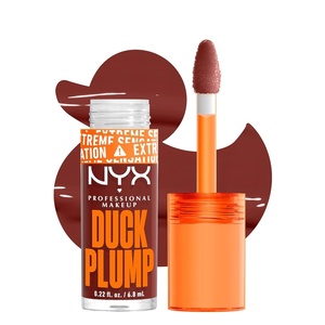 NYX PROFESSIONAL MAKEUP Duck Plump High Pigment Lip Gloss, Lip Plumper Gloss with Spicy Ginger – Clearly Spicy(16 Wine Not)