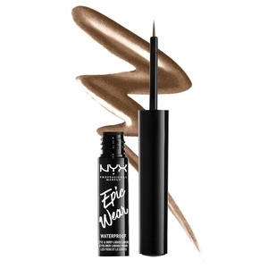 NYX PROFESSIONAL MAKEUP Epic Wear Metallic Liquid Liner, Long-Lasting Waterproof Eyeliner – Black Metal(Brown Metal)