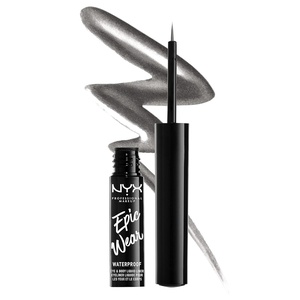 NYX PROFESSIONAL MAKEUP Epic Wear Metallic Liquid Liner, Long-Lasting Waterproof Eyeliner – Black Metal(Gun Metal)