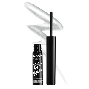 NYX PROFESSIONAL MAKEUP Epic Wear Metallic Liquid Liner, Long-Lasting Waterproof Eyeliner – Black Metal(Silver Metal)