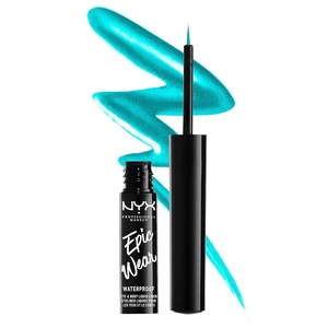 NYX PROFESSIONAL MAKEUP Epic Wear Metallic Liquid Liner, Long-Lasting Waterproof Eyeliner – Black Metal(Teal Metal)