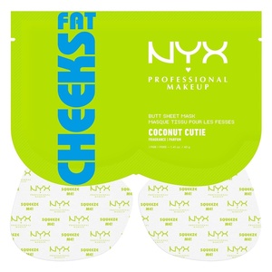 NYX PROFESSIONAL MAKEUP Fat Oil Fat Cheeks Butt Mask, Softening and Smoothing Body Care Sheet Mask For Supple Skin, Coconut Cutie Scent, Vegan & Cruelty-Free(1 Count (Pack of 1))