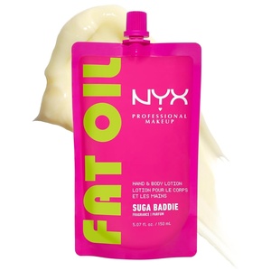 NYX PROFESSIONAL MAKEUP Fat Oil Hand & Body Lotion in Suga Baddie, Vanilla Lotion with 24HR Hydration, Lightweight, Body Moisturizer With Avocado Oil, Vegan & Cruelty-Free