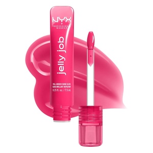 NYX PROFESSIONAL MAKEUP Jelly Job Lip Gloss, Lip Tint Gloss with Full-Bodied, Smoothing, and Hyper-Glossy Shine – Jelly Squeeze (Peach Pearl Shimmer)(10 Juicy Jelly)