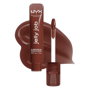 NYX PROFESSIONAL MAKEUP Jelly Job Lip Gloss, Lip Tint Gloss with Full-Bodied, Smoothing, and Hyper-Glossy Shine – Jelly Squeeze (Peach Pearl Shimmer)(16 Jellybean)