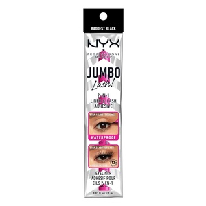 NYX PROFESSIONAL MAKEUP Jumbo Lash! 2-In-1 Eyeliner & Lash Adhesive – Baddest Black(Baddest Black)