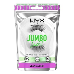 NYX PROFESSIONAL MAKEUP Jumbo Lash! Vegan False Eyelashes, Up to 12HR Wear, Reusable Fake Lashes – Glam Accent