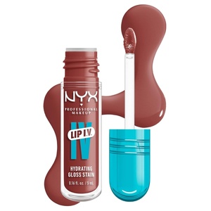 NYX PROFESSIONAL MAKEUP Lip IV Hydrating Glossy Lip Stain, Long-Lasting, Tinted, Vegan Formula with 12 HR Hydration – Hydra Honey (Brown)(02 Hydra Honey)