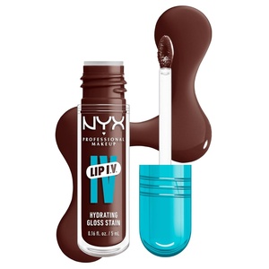 NYX PROFESSIONAL MAKEUP Lip IV Hydrating Glossy Lip Stain, Long-Lasting, Tinted, Vegan Formula with 12 HR Hydration – Hydra Honey (Brown)(05 Mocha Me Wet)